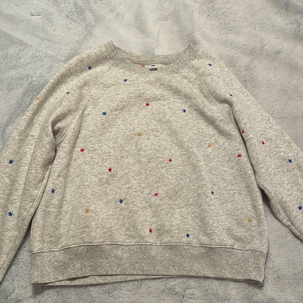 Old navy grey star crewneck size medium
